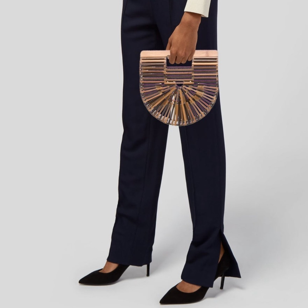 cult gaia bamboo arc top-handle bag - natural tan - Picture 4 of 9